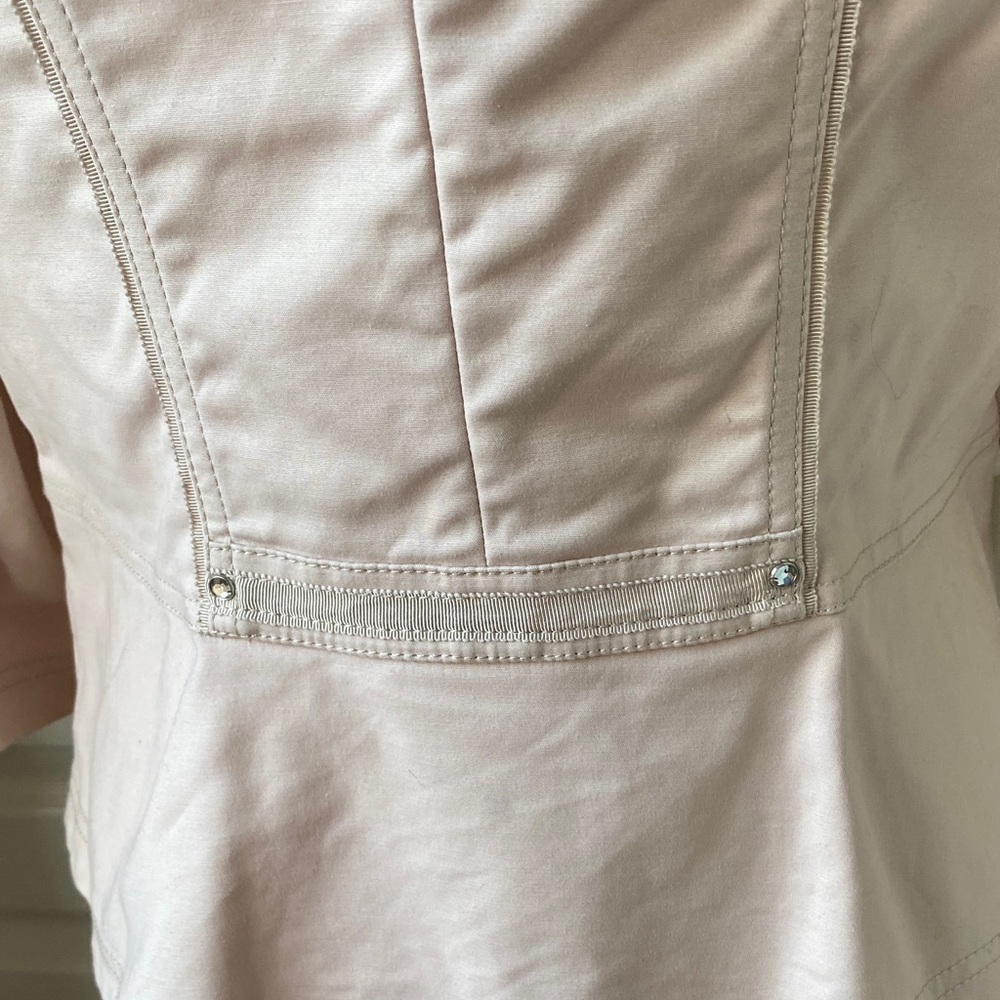White House Black Market Light Pink Zip Blazer - Picture 6 of 9